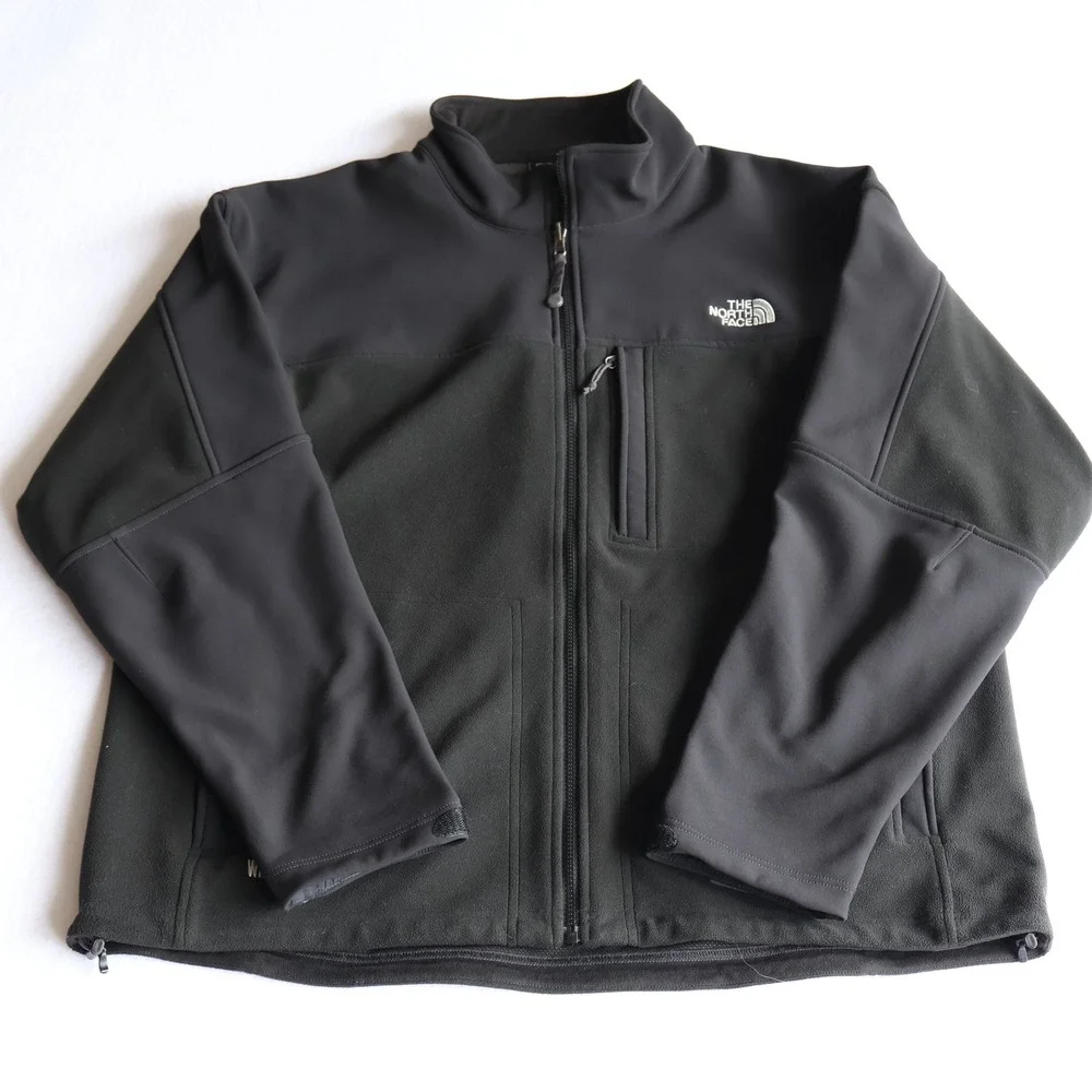 The North Face Men's Full Zip Windbreaker Windstopper Black Jacket Size XXL